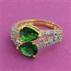 American Diamond Adjustable Ring with 2 Tone Plating