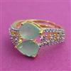 American Diamond Adjustable Ring with 2 Tone Plating