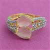 American Diamond Adjustable Ring with 2 Tone Plating