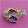 American Diamond Adjustable Ring with 2 Tone Plating