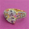 American Diamond Adjustable Ring with 2 Tone Plating