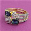 American Diamond Adjustable Ring with 2 Tone Plating