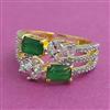 American Diamond Adjustable Ring with 2 Tone Plating