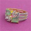 American Diamond Adjustable Ring with 2 Tone Plating