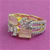 American Diamond Adjustable Ring with 2 Tone Plating
