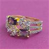 American Diamond Adjustable Ring with 2 Tone Plating
