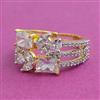 American Diamond Adjustable Ring with 2 Tone Plating