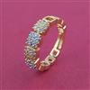 American Diamond Delicate Ring with Rhodium Plating 2 Tone Plating