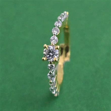 American Diamond Delicate Ring with Rhodium Plating 2 Tone Plating