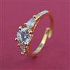 American Diamond Adjustable Ring with Rhodium Plating 2 Tone Plating