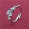 American Diamond Adjustable Ring with Rhodium Plating 2 Tone Plating