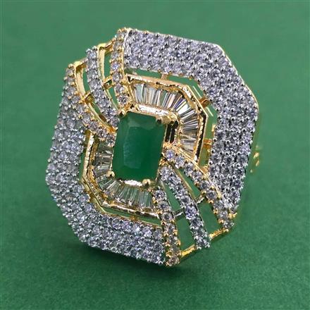 American Diamond Adjustable Ring with 2 Tone Plating