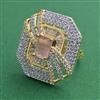 American Diamond Adjustable Ring with 2 Tone Plating