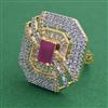 American Diamond Adjustable Ring with 2 Tone Plating