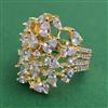 American Diamond Adjustable Ring with Rhodium Plating 2 Tone Plating