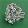 American Diamond Adjustable Ring with Rhodium Plating 2 Tone Plating