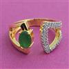 American Diamond Adjustable Ring with 2 Tone Plating