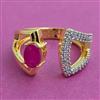 American Diamond Adjustable Ring with 2 Tone Plating