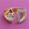American Diamond Adjustable Ring with 2 Tone Plating
