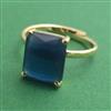 American Diamond Adjustable Ring with Gold Plating