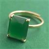 American Diamond Adjustable Ring with Gold Plating