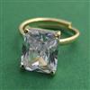 American Diamond Adjustable Ring with Gold Plating