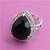 American Diamond Adjustable Ring with Rhodium Plating