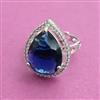 American Diamond Adjustable Ring with Rhodium Plating