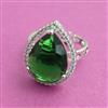 American Diamond Adjustable Ring with Rhodium Plating