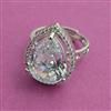 American Diamond Adjustable Ring with Rhodium Plating