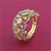 American Diamond Adjustable Ring with Rhodium Plating 2 Tone Plating