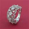 American Diamond Adjustable Ring with Rhodium Plating 2 Tone Plating