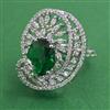 American Diamond Adjustable Ring with Rhodium Plating