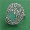American Diamond Adjustable Ring with Rhodium Plating