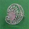 American Diamond Adjustable Ring with Rhodium Plating