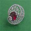 American Diamond Adjustable Ring with Rhodium Plating