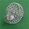 American Diamond Adjustable Ring with Rhodium Plating