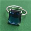 American Diamond Adjustable Ring with Rhodium Plating