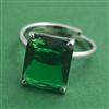 American Diamond Adjustable Ring with Rhodium Plating