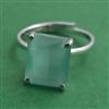 American Diamond Adjustable Ring with Rhodium Plating