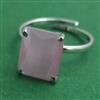 American Diamond Adjustable Ring with Rhodium Plating