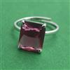 American Diamond Adjustable Ring with Rhodium Plating