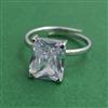 American Diamond Adjustable Ring with Rhodium Plating