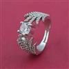 American Diamond Adjustable Ring with Rhodium Plating 2 Tone Plating
