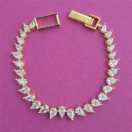 American Diamond Classic Bracelet with Gold Plating