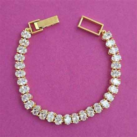 American Diamond Classic Bracelet with Gold Plating