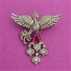 American Diamond Birds Brooch with Mehndi Plating