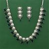 American Diamond Pearl Necklace with Rhodium Plating