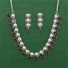 American Diamond Pearl Necklace with Rhodium Plating