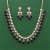 American Diamond Pearl Necklace with 2 Tone Plating